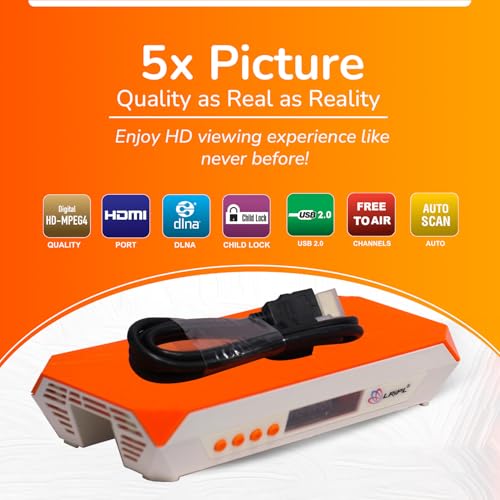 Image of LRIPL LR29DT MPEG-4 Full HD Set Top Box with WiFi, Free to Air- Without Recharge Orange