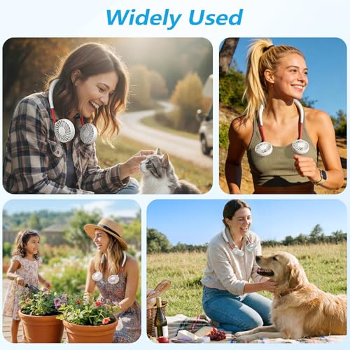 Image of Neck Fan,Portable Neck Fans Rechargeable Personal Fans For Your Neck Wearable Fan Neck Air Conditioner Cooling Neck Fan With 360 Degree Rotation 2000mAh For Travel Sports Walking And Outdoor Working