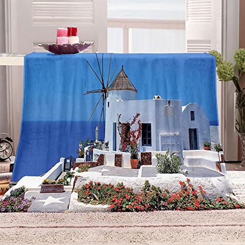 Couverture de canapé douce et thermique en flanelle bleu ciel - 3