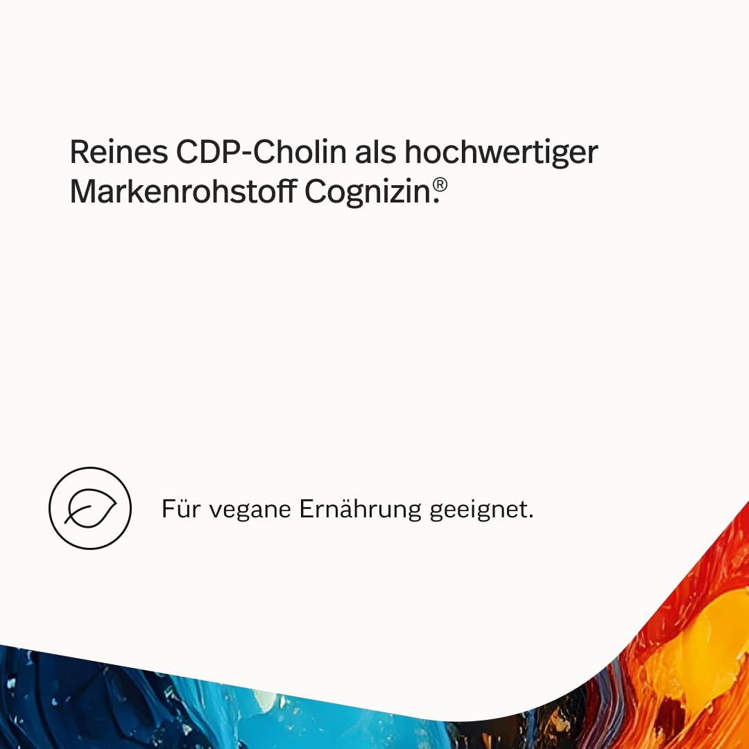 edubily® Cholin - 500mg CDP-Cholin von Cognizin® pro Kapsel - hohe Bioverfügbarkeit - Laborgeprüft - Im Braunglas (60 Kapseln)