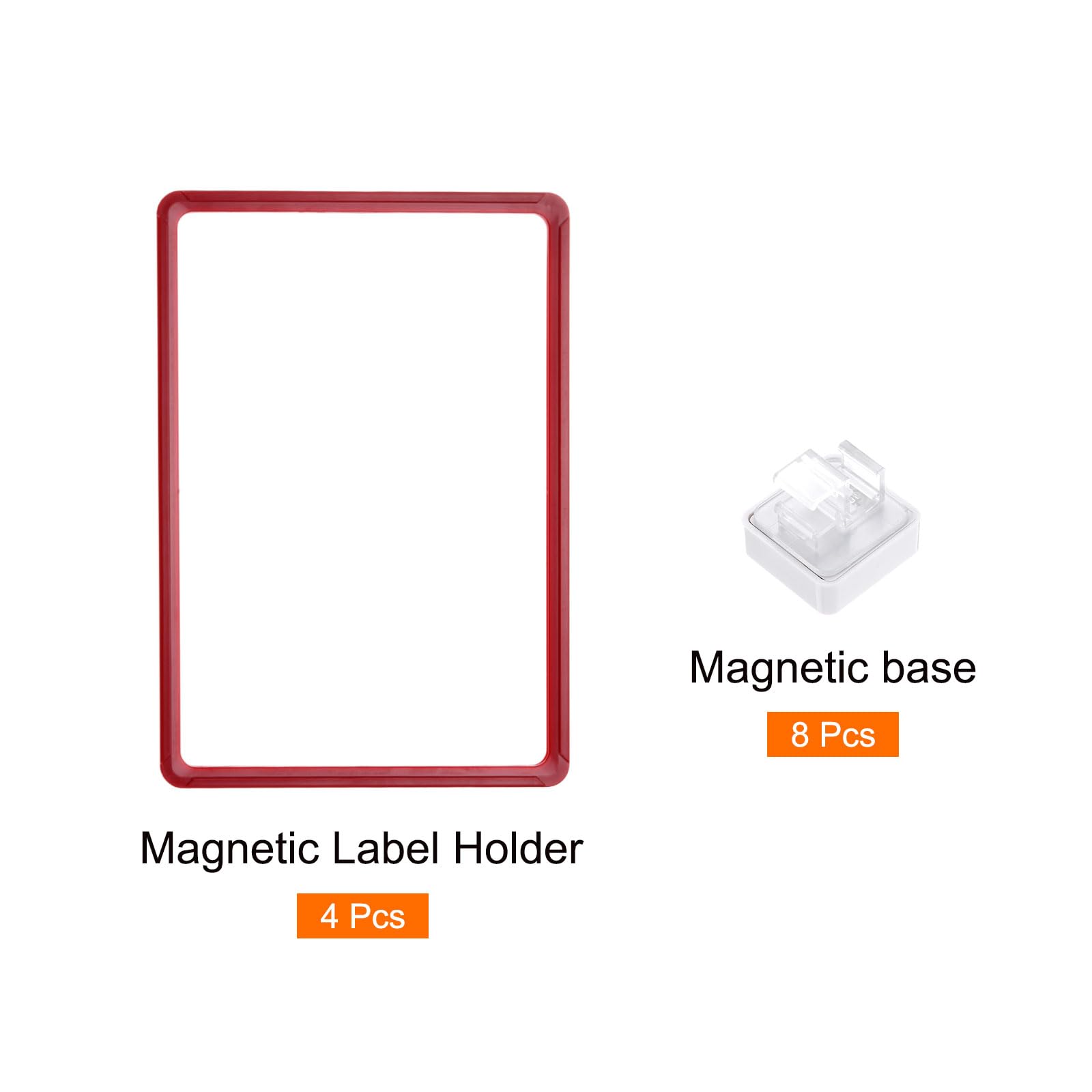 QUARKZMAN 4pz Porta Etichette Magnetiche 12 x 9 Pollici A4 Rosso.