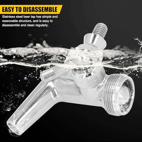 Bierzapfhahn Durchflussregelung Zapfhahn für Keg Tap Tower Bier, Bierzapfhahn Edelstahl Bierzapfhahn mit Staubschutzgriff zum Selbstbrauen