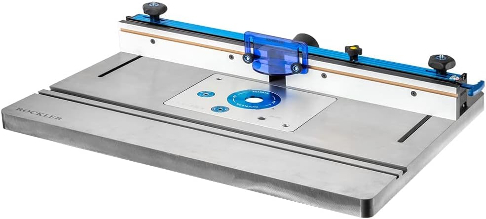 Router Table Fence – w/Micro-Adjustment Knob – Set Includes Router Fence Dust Port, Bit Guard, MDF Fences, Joinery Bars, & More – Aluminum Router Table Accessories