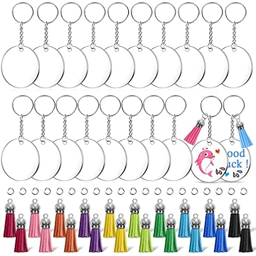 Acrylic Blank Keychains, Shynek Clear Keychain Blanks for Vinyl