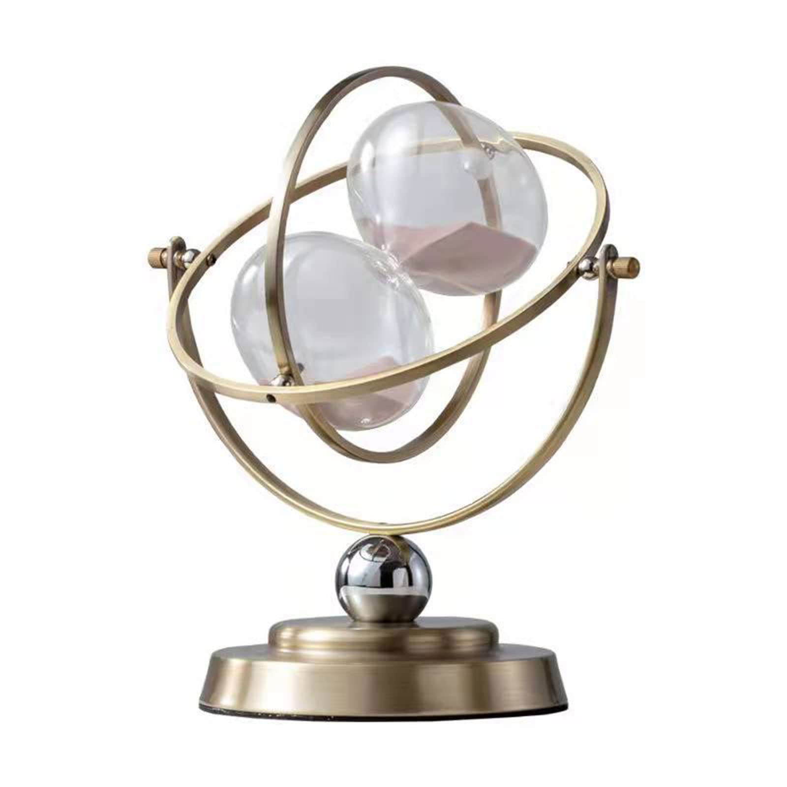 Antique Sand Clock，Vintage Metal Hourglass 360° Rotating Large， Brass-tone Metal SandglassTimer 15 30 60 Minutes，education Creative Toy Office Home Decor Gifts