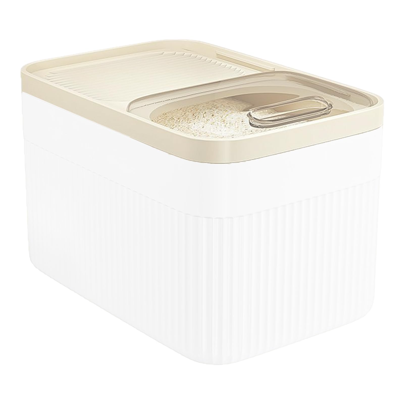 loyliawa Pet Food Storage Container with Measuring Cup Transparent Pet Food Container 15kg Rice Bucket with Measuring Cup Transparent Pet Food Storage Container Sealed Design Air-tight Pet Food Bin C