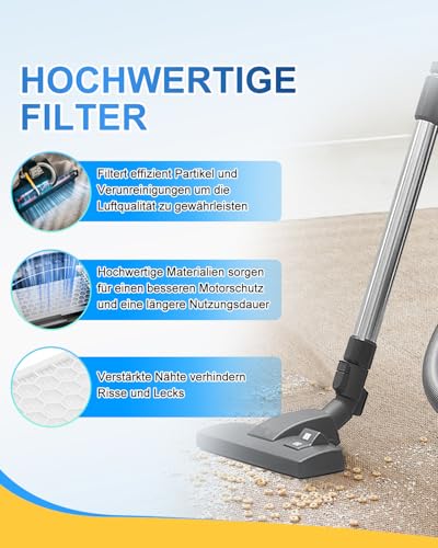2 HEPA Airclean Plus 50 Filters für Miele Complete C3 Powerline, S8340 Staubsaugerfilter - Air Clean SF-HA 50 für Complete C2 C3 Compact C1 C2-2 Pack Staubsauger Ersatzteile Zubehör von KEEPOW