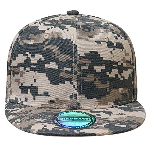 Image of Falari Classic Snapback Hat Cap Hip Hop Style Flat Bill Blank Solid Color Adjustable Size