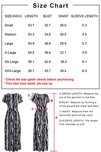 Ouges Women's V-Neck Pattern Pocket Maxi Long Maternity Dress(Floral-8,M) #TOP1