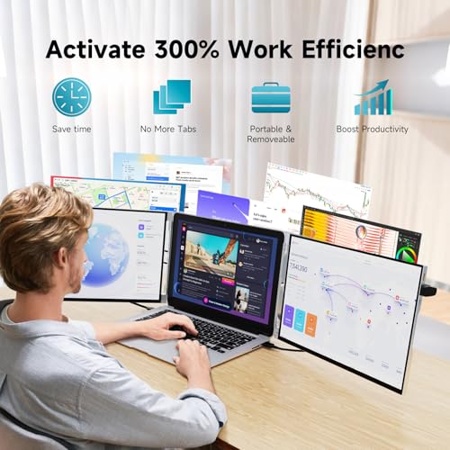 Image of 15'' Laptop Screen Extender + 2.5K 15.6'' Portable Monitor for Laptop