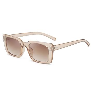 Rice nails square sunglasses women men retro UV protection glasses Tea Frame Double Tea