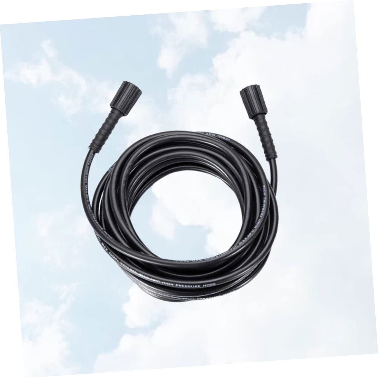 Manguera de Goma para Hidrolimpiadora de Alta Presión, Doble Extremo, Conexión Hembra 22mm, Resistente a Torsiones, para Lavado de Autos