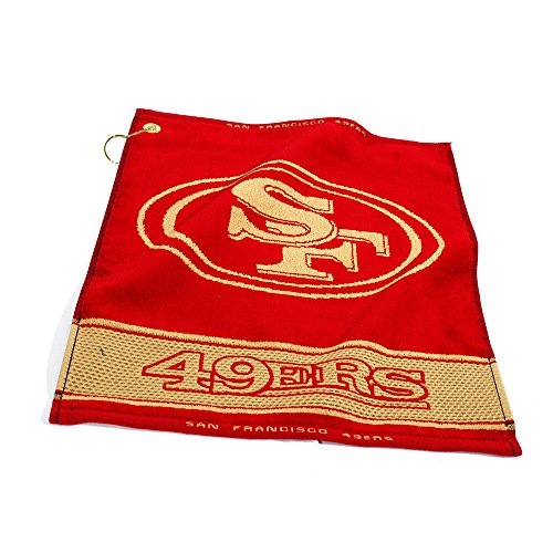 Team Golf NFL San Francisco 49ers Jacquard Woven Golf Towel Jacquard Woven Golf Towel, 16