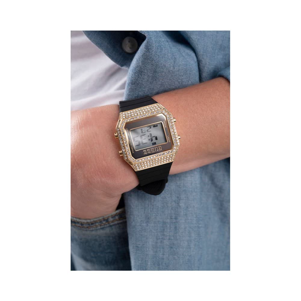 GUESS Watches Ladies Zoom Reloj para Mujer Digital de Cuarzo con Brazalete de Acero Inoxidable bañado en Oro GW0430L2
