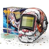 YESWELDER Auto Darkening Welding Helmet, Blue Light Blocking, 1/1/1/1 True Color Solar Powered Welding Hood with 2 Arc Sensors, Wide Shade 3.5/9-14 Welder Mask for TIG MIG ARC and Grind