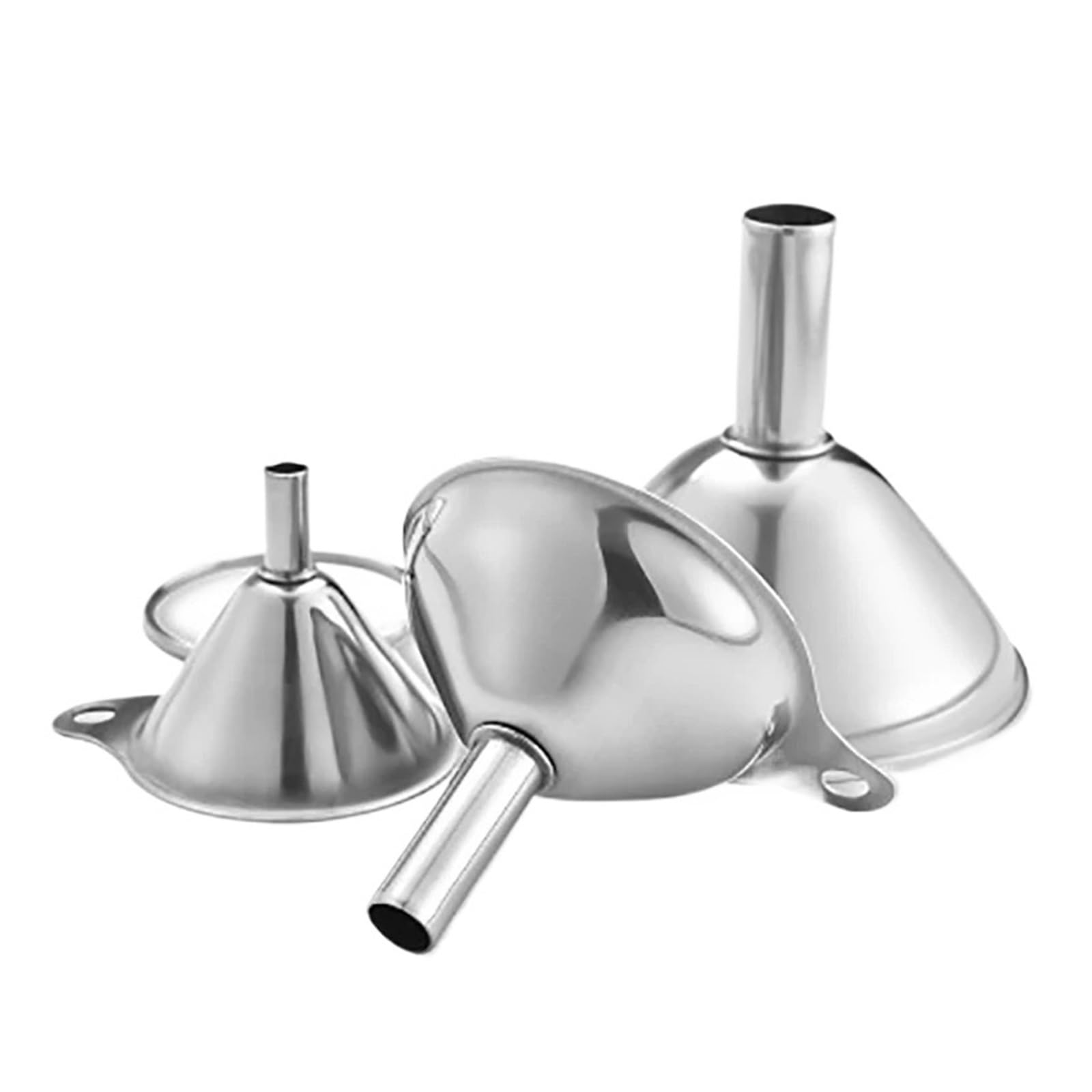 3 unids/Set Embudo de Acero Inoxidable Embudo de Cono portátil for Verter Aceite Vino tolva for líquidos Embudo de Cocina Multiusos for aceites líquidos en Polvo