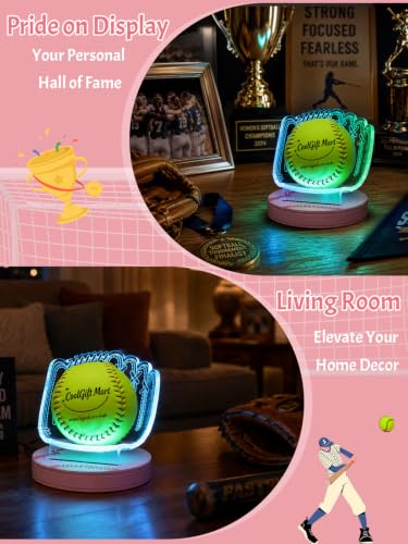 Image of CoolGift Mart Softball Holder Display Case, Softball Gift for Women Girls