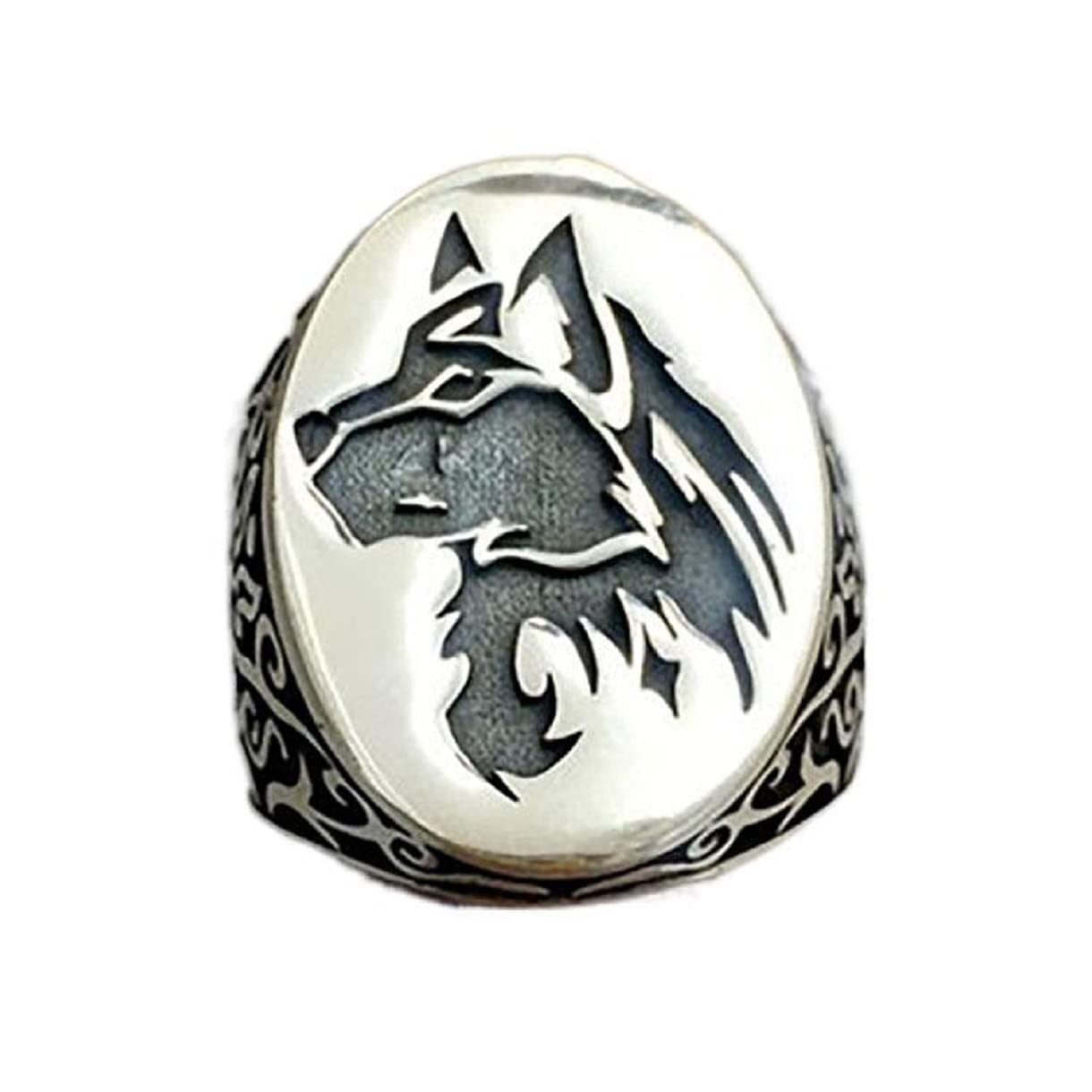 MayiaHey Wolf Ring, Celtic Wolf Head Ring for Men, Norse Viking Wolf Signet  Ring Wolf Jewelry, Punk Wolf Totem Ring Hip Hop Wolf Band Ring Gothic Wolf