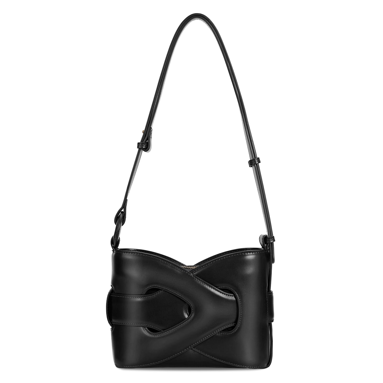 Small Shoulder Bags, Cross-body Bucket Bags Vegan Leather Designer Handbags, PU Structured Interwoven Style Satchel Purse with Adjustable Strap for Women