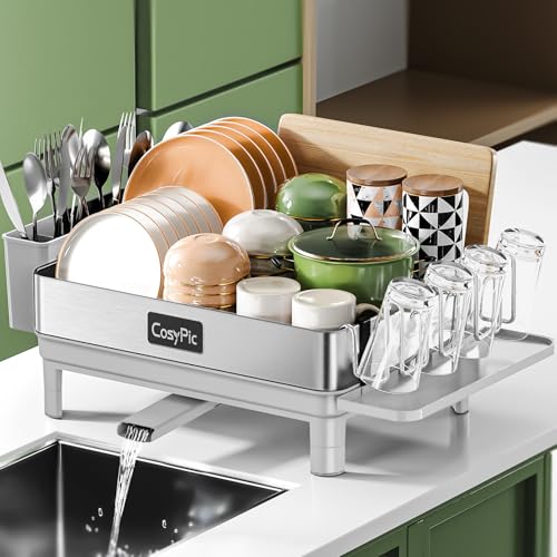 CosyPic Dish Racks, Thicker Premium 304 Stainless Steel Dish Drying