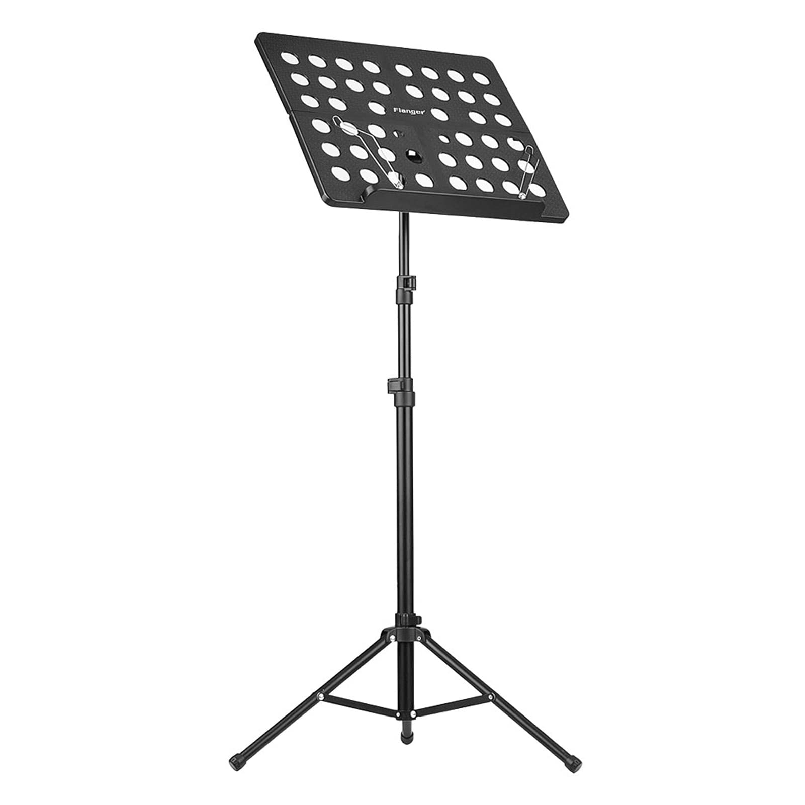 Btuty Flanger Notenständer, zusammenklappbar, Aluminiumlegierung, mit wasserdichter Tragetasche für Orchester, Violine, Klavier, Gitarre, Instrumentendarstellung