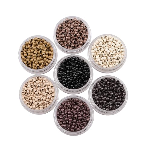 KOCONI Nano rings Nano beads Micro Rings Micro Beads Rings Micro Nano Beads Nano Ring (200Pcs Nano Ring #3 Dark Brown)