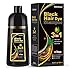 Bablabear Black Hair Dye Shampoo for Gray Hair, Semi-Permanent Hair Color Shampoo for Women and Men, Grey Coverage.500ml