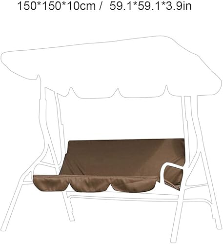 Miniatura 7 de Cojín de asiento de columpio, 59.1 x 59.1 x 3.9 in, tela impermeable, funda de cojín para asiento de columpio de 3 plazas, buena permeabilidad a los