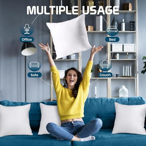 Utopia Bedding UB04806EU Throw Pillows (Set Of 4, White), 17 X 17 Inches Pillows thumb #4