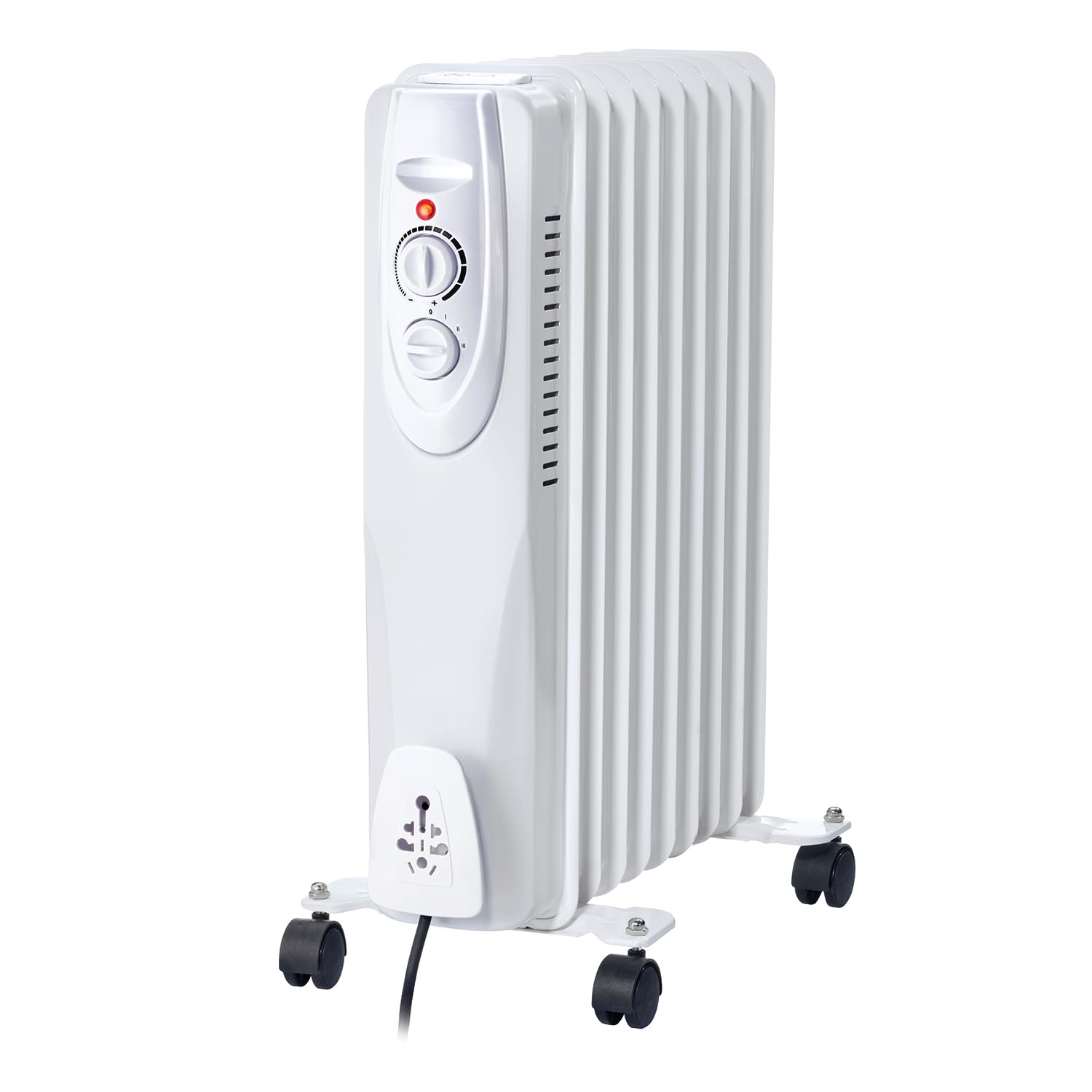 Velamp Radiatore ad Olio 9 elementi 2000 W – riscaldamento silenzioso e uniforme, 9 lamelle efficienti, termostato regolabile, ruote trasportabili