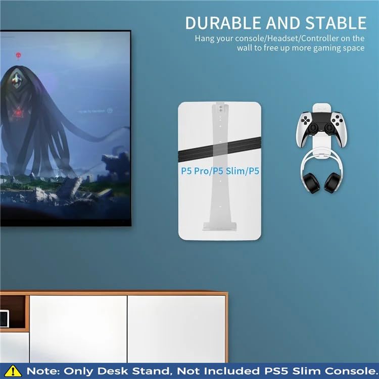 Image of New World Wall Mount stand for PS5 Slim /Pro, Fat , Accessories For PS5 ,Wall Mount Stand Bracket for All PS5 Model Disc and Digital Edition( PS5 Console not included)