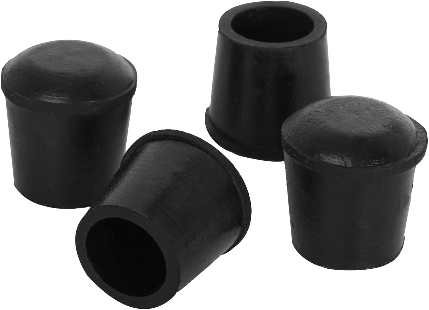 4 PCS Black Round Rubber Chair Leg Caps Tips, Vinyl Rubber End Kits, Soft Touch Table Feet Cover, Anti Slip Floor Protector, 1 2/5 inch (35mm)