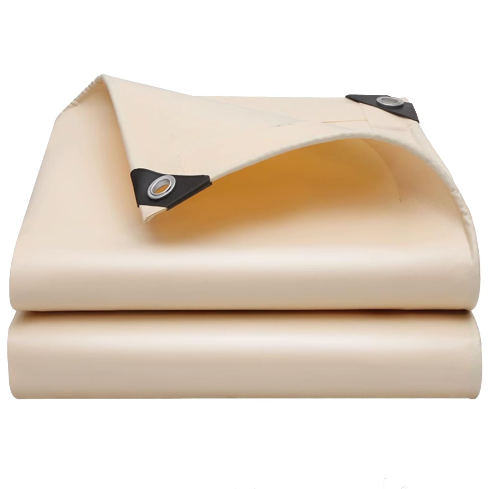 Lona de PVC beige antidesgarros con ojales para proteger automóviles y cubiertas