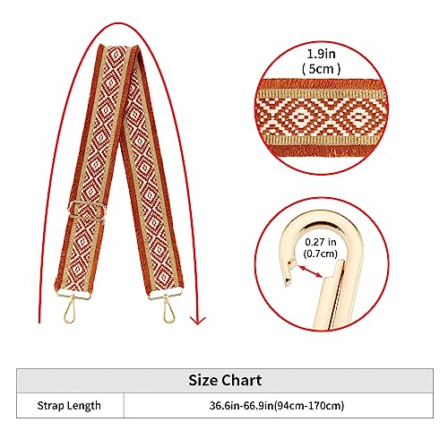 Image of Wide Shoulder Strap Adjustable Replacement Belt Guitar Style Crossbody Bag Handbag Strap Multicolor Canvas Straps(Wide:2in)(Color86)