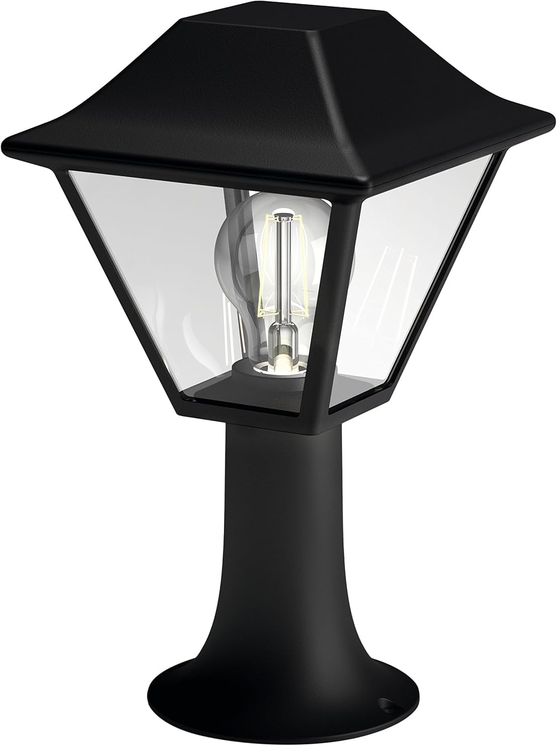 Philips myGarden Alpenglow - Poste de luz, iluminación exterior, bombilla no incluida, casquillo E27, aluminio, color negro