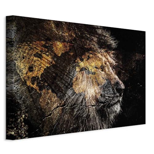 murando - Quadro acustico Leone Animale 1 pezzo schiuma acustica Quadri Moderni Camera da Letto Matrimoniale - Stampa su Tela - Pannelli Fonoassorbenti Decorativi - Fonoassorbente