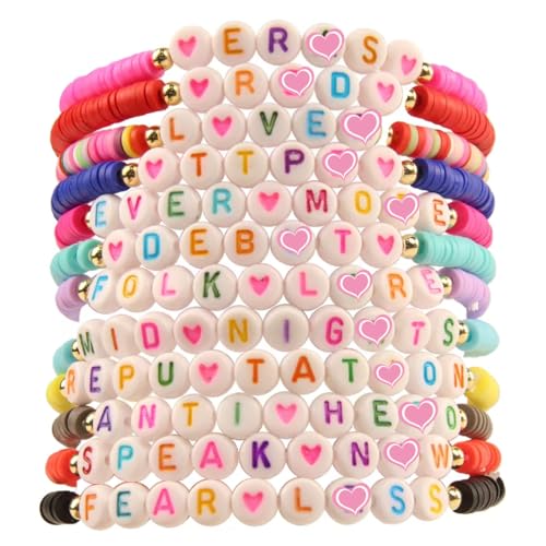 Yeshan Friendship Bracelets, Inspired Letter Album Bracelets Set, Colorful Stretchy Preppy Bracelets, Singer Music Lovers Fans Concert Merch Gifts for Women