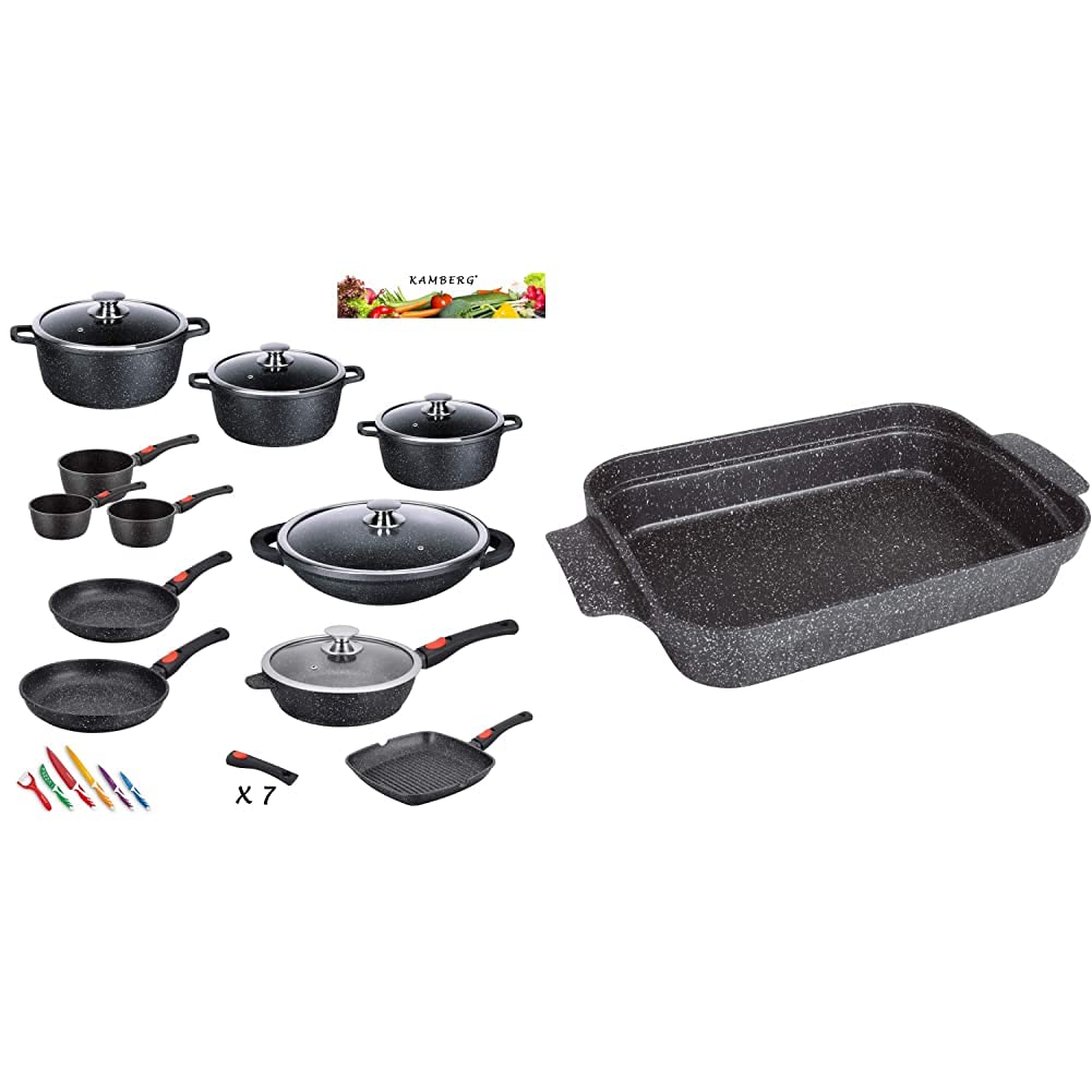 Kamberg set 27 pièces, batterie de cuisine, fonte d'aluminium, induction