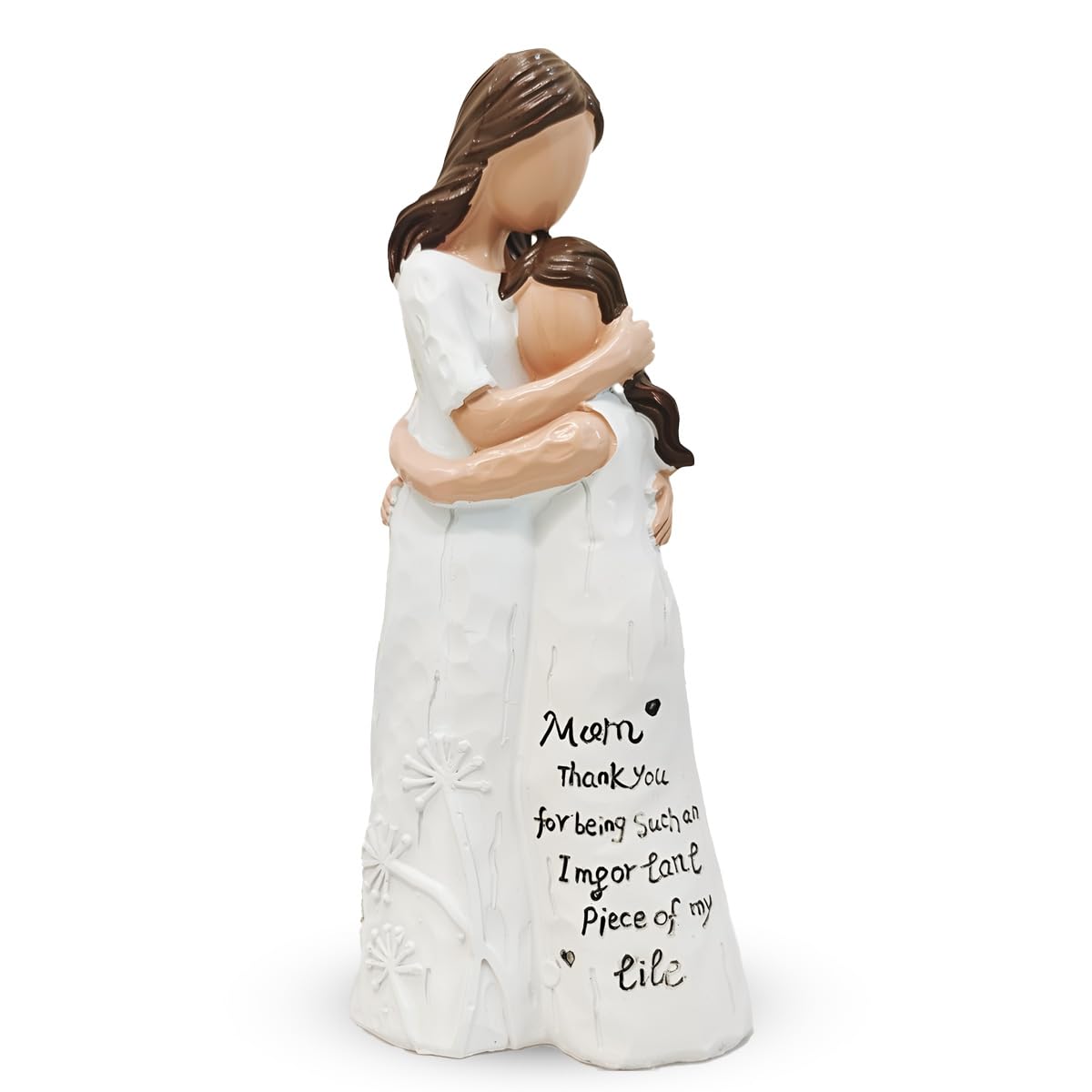Mother Daughter Figurine, Gifts for Mom from Daughter, Mum Birthday Gift from Daughter, Mothers Day Thanksgiving Hugging Figure for Bride Present Hand-Painted Figurines Ornaments Memorial Gifts