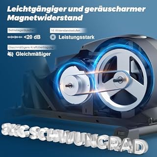 Neezee Velo Elliptique, Ultra Silencieux Vélo Elliptique pour Usage Domestique avec 16 Niveaux de Résistance, Foulée de 42 cm, Volant d'inertie de 8 kg, écran LCD Compatible avec Apps, Poids 150kg