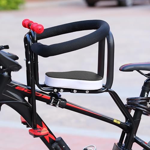 Child Bike Seat with Protective Bar | Child Safety Carrier Front Mount Baby Seat with Armrest and Foot Pedals | Adjustable Safety Seat for Kids Infant Toddler (UP to 41 kg) (Black-New) - Image 8