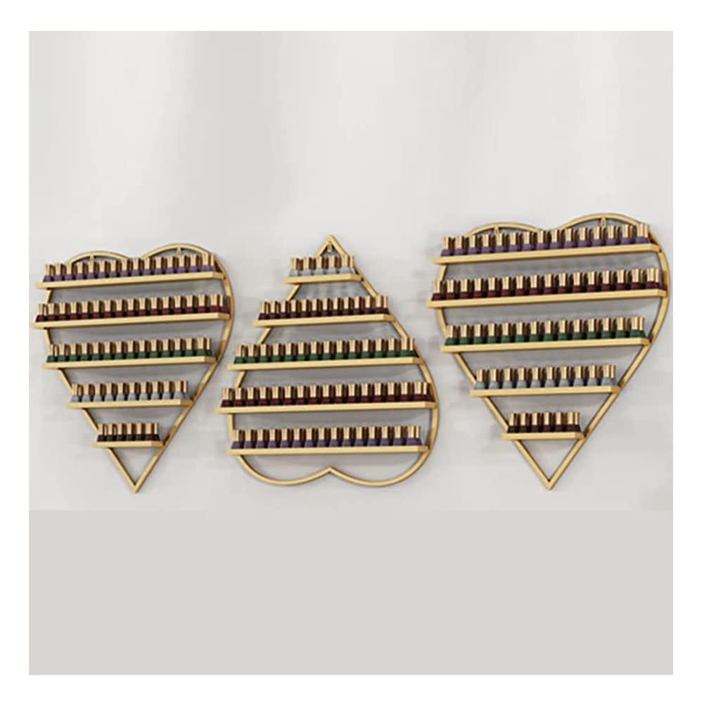 Espositore per Smalti, Porta Oli Essenziali per Negozi di Bellezza, Organizer in Metallo per Smalti, Porta Profumi da Parete, Oro - 6 Pezzi, Oro - 3 Pezzi