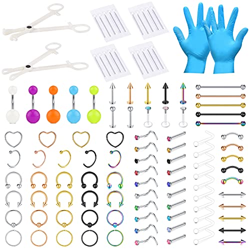 Buy 75PCS Mixedsize Piercing Kits for All Piercings,Stainless Steel