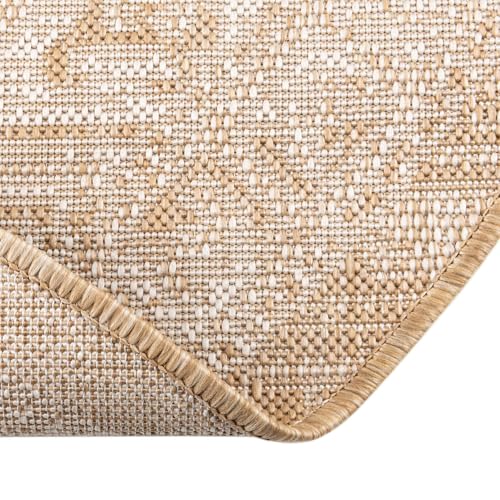 Tapete redondo Outdoor Aztec de 8 pies, natural miniatura 7