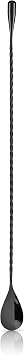 Viski Gunmetal Weighted Stainless Steel Barspoon, Japanese Twisted Stem Handle, Teardrop Weight