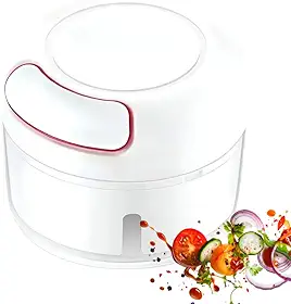 Mini Processador De Alimentos Manual 170ml Portátil Triturador De Alho Cebola e Legumes Compacto Fácil de Limpar Resistente Multiuso Cozinha Prática Branco