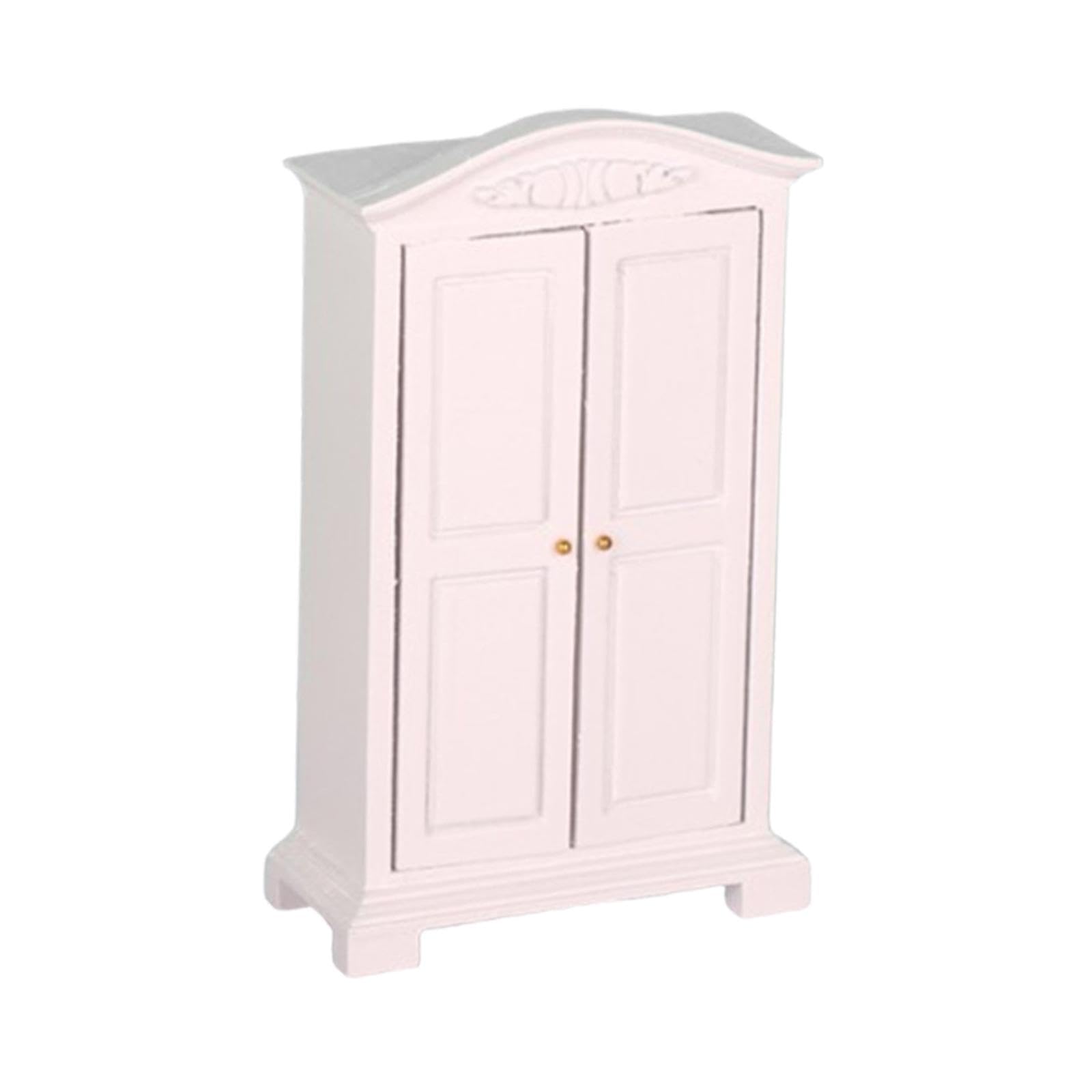 1:12 Dollhouse Wardrobe for Children, Pretend Toy, White Simulation, Small Wardrobe