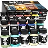 Nicpro 14 Colors Chalk Paint for Furniture, 2 fl oz (60ml) Ultra Matte Finish Acrylic Craft Paint, Non-Toxic Chalk Furniture Paints for Wood, Metal, Cabinets, Home Decor with Liquid Wax, Color Wheel