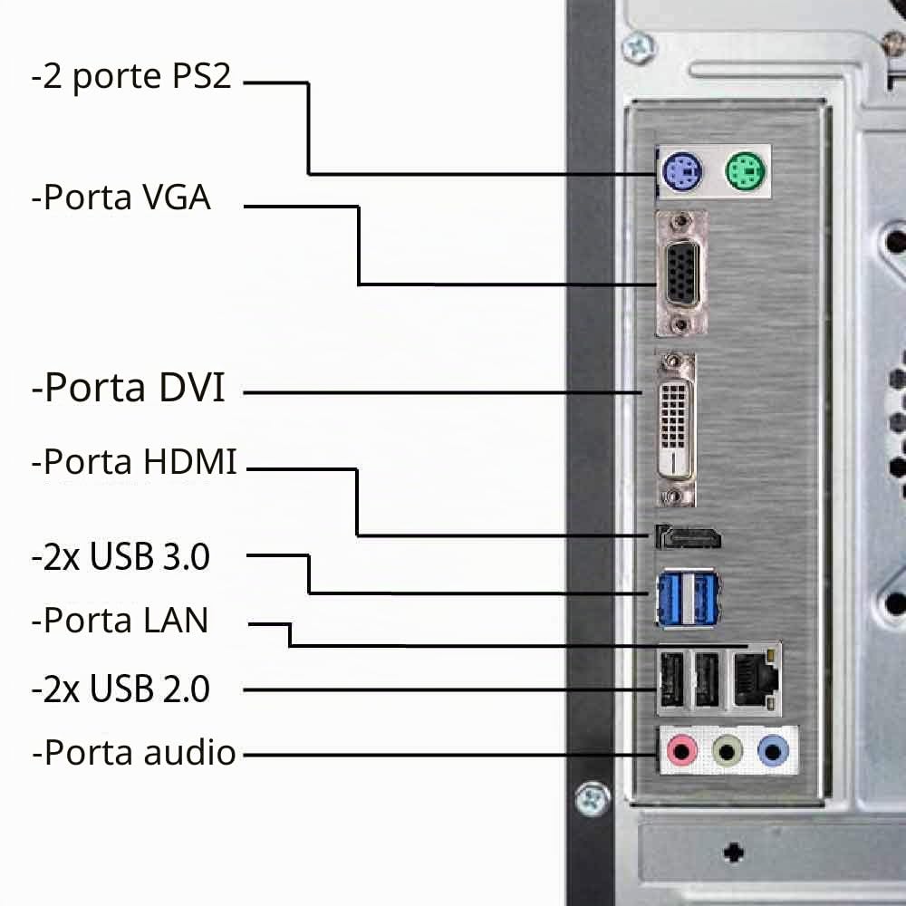 Pc fisso completo di monitor, altoparlanti, mouse, tastiera con core i5 quad-core 8gb ram ddr4 ssd 240gb windows 10 pro con licenza. Comodo tappetino XXL per mouse e tastiera in omaggio.