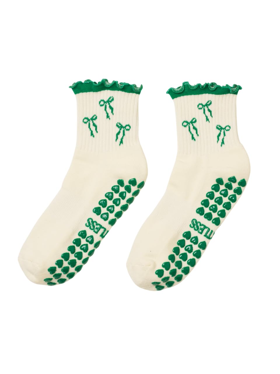 Shapes Studio Ruffle Pilates Grip Socks for Women, Cute Non-Slip Grippy Socks for Reformer, Barre, Yoga &amp; Studio Workouts